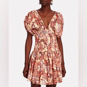 NWT ALC Luna Smocked Printed Mini Dress Size 4